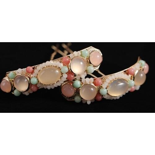 PEORCHID Handmade Vintage Hanfu Dress Hairpins Chinese Style Designer Jewelry For Women Wedding Assessoires High Fashion 2021