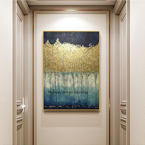 Pop art hand painted 3D knife gold oil Painting gold oil painting on canvas wedding decoration Wall art Picture for living room