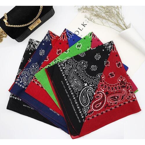 Bandana Head Scarf Unisex Hip Hop cotton Hair Band Neck Scarf Sports Headwear Wrist Wraps Square Scarves Print Handkerchief