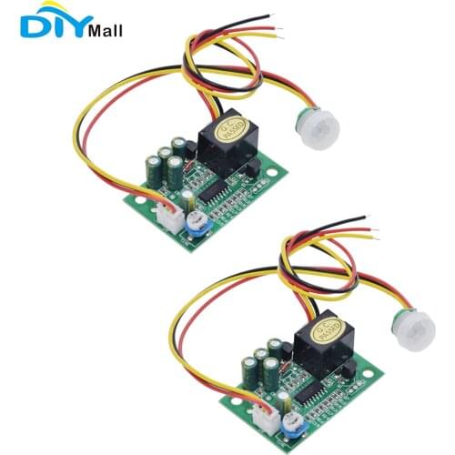 2pcs DC 12V Relay Module with PIR Motion Sensor IR Infrared Human Induction Sensor Pyroelectric Controller Switch Timer Delay