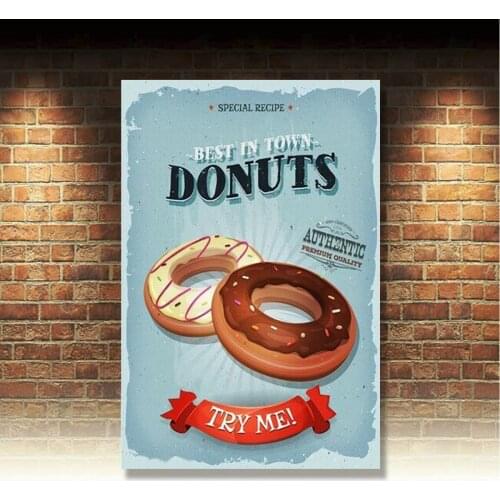 Retro Metal Tin Signs Happy Easter Vintage Donuts Plate Art Wall Decor Poster