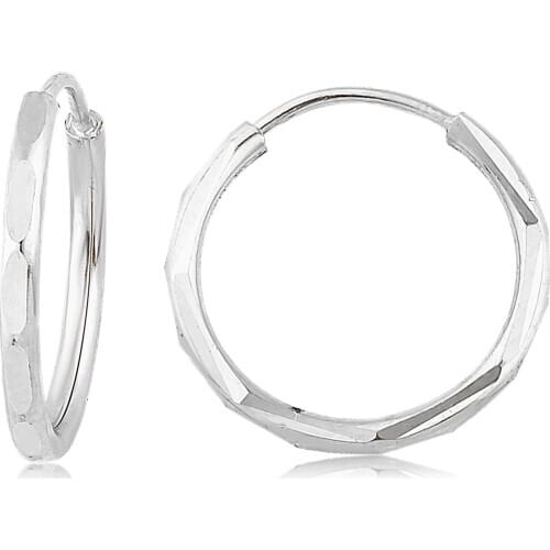 14k Pen Hoop Earrings White (2. Model 2. Size) W4E35019
