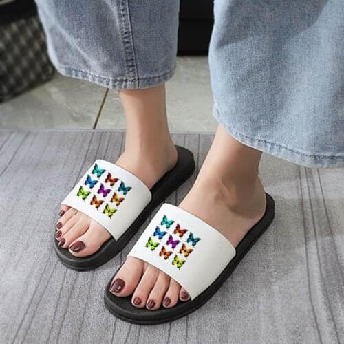 Shoes For Women Summer Butterfly Pattern House Slippers Beach Flip Flops Comfort Slides Woman slipper Sandals For Women 2021
