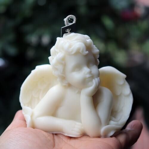 Silicone Plaster Baby Molds Handmade Angel Candle Molds Aroma Plaster Candle Making Molds for Angel With Wings