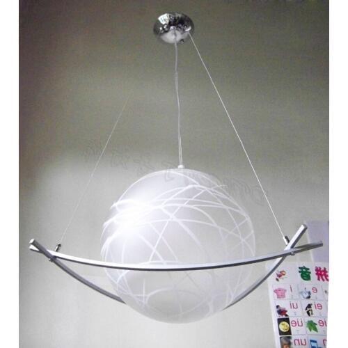 Modern White Glass Ball Pendant Light Suspension Luminaire Dining Room Restaurant Lamp deco chambre
