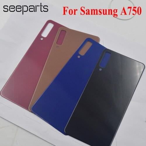 For SAMSUNG Galaxy A7 2018 Back Battery Glass Cover A750F/DS Rear Door Housing Case Replacement For SAMSUNG A750 Battery Cover