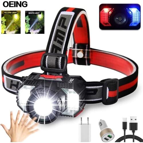 LED Induction Headlamp Flashlight Brightest Multifunctional COB Rechargeable Work Light,Camping,Outdoor Waterproof Lanterna