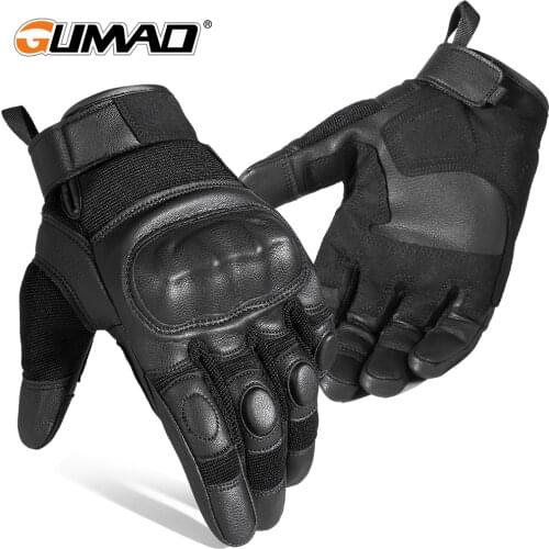 PU Leather Touchscreen Tactical Gloves Army Military Airsoft Outdoor Climbing Combat Shooting Paintball Full Finger Glove Men