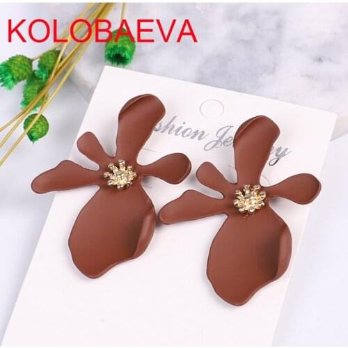 Earrings women flower jewelry valentines korean dangle statement gold drop big fashion punk boho vintage2020geometric earringscc