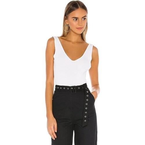 Summer New Womens White Sexy V Collar Sleeveless Vest Tights Bodycon Jumpsuit