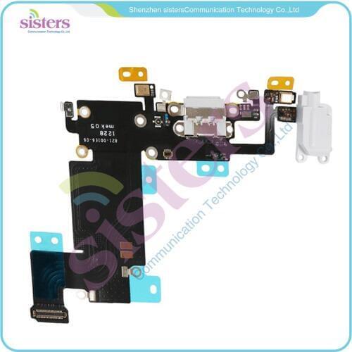 1pcs/lot 100% Original Charging Port Connector with Headphone Audio Jack Flex Microphone for iPhone 6S Plus White/Grey