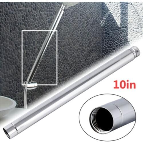 10" Stainless Steel Handheld Shower Head Extension for Home Bathroom Hardware Straight Pipe Extra Arm Tubes