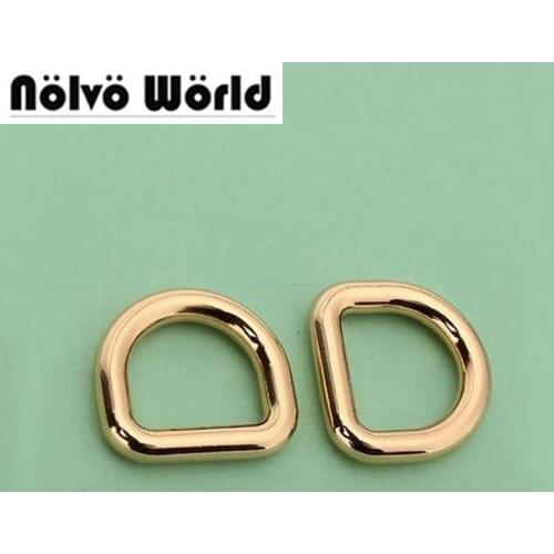 100pcs 12X10mm(1/2" inside) high quality gold metal Closed D Ring for DIY handbags china direct metal supplier wholesale