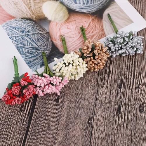 Artificial Stamen Flowers DIY Fake Plastic Gifts Diy Gift Pistil Pompon Plastic DIY Gift Wedding Golden Fake Artificial Stamen
