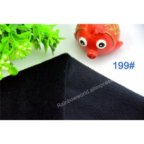 199# black Super soft velvet fabric microfiber Fleece velboa hair height 2-3mm for DIY stuffed toy blanket pillows(10 pieces)