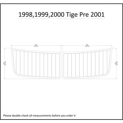 Tige Pre 2001 Swim Platform Pad Pad Boat EVA Teak Decking 1/4" 6mm