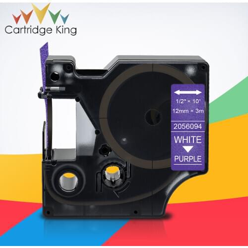 2056094 White on Purple Glitter 12mm Bling Shiny Sticker Compatible Dymo COLOR POP for LabelPoint 200 Lablemanager LM160 LM280