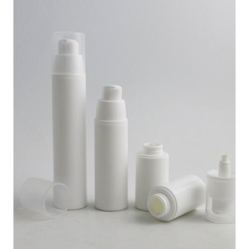 360 x 15ml 30ml 50ml Portable Airless Lotion Pump Dispensing Bottles 1oz Empty White PP Cosmetic Vacuum Packaging Containers