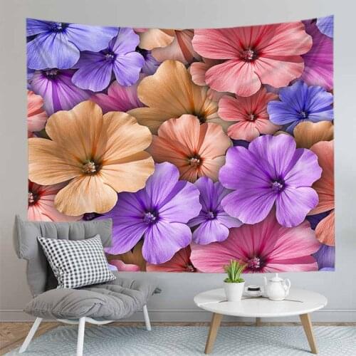 3D Flower Pattern Tapestry Wall Hanging Red And White Tapestries Decor for Living Room Bedroom Bedspread