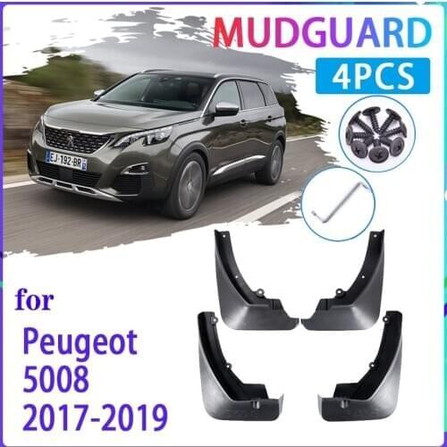 4 PCS Car Mud Flaps for Peugeot 5008 2017 2018 2019 MK2 Mudguard Splash Guards Fender Mudflaps Auto Accessories