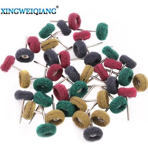 40pcs Mini Abrasive Brush Grinding Wheel Nylon Fiber Grinding Head Polishing Wheel Grinding Set