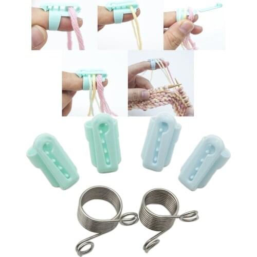 6 Pieces Yarn Guide Finger Holder Knitting Thimble Hand Knitting Supplies,4