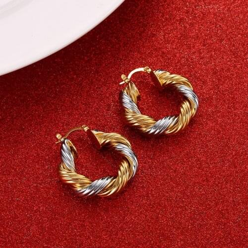 African Earrings for Women Brass Twisted Earrings Arab Ethiopian Women Earrings Jewelry