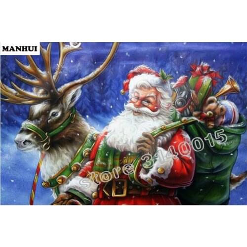 Diamond Embroidery Santa Claus DIY Diamond Painting Cross Stitch Picture Rhinestones Full Square Diamond Mosaic ABC300