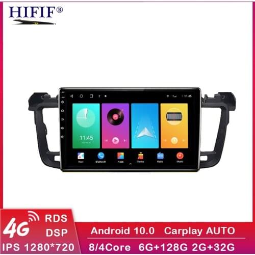 For Peugeot 508 2011-2018 2 Din Android 10 Car Multimedia Player WIFI FM BT GPS Navigation Head Unit with Frame Auto Stereos