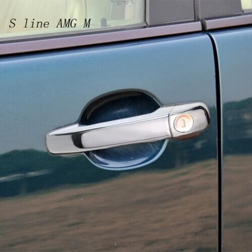 Car Styling For Mercedes Benz C E GLK ML Class W210 W202 W208 W163 Outer Door Bowl Handle Stickers protection Covers Accessories