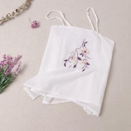 Free shipping Chinese style ancient style Hanfu womens summer embroidered white suspender with Chinese elements