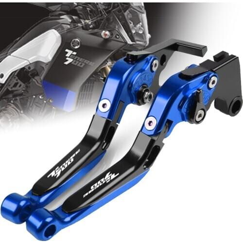 For Yamaha TENERE 700 2019 2020 2021 TENERE700 logo Accessories CNC Motorcycle Folding Extendable Brake Clutch Lever Handle Grip