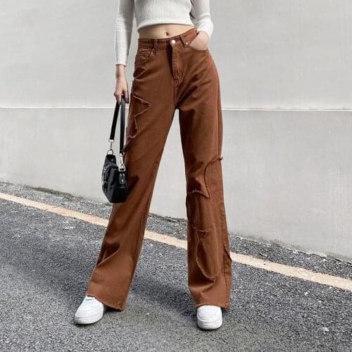 Womens Khaki Jeans Adults Solid Color High Waist Trouser Close-Fitting Pants For Spring Fall Khaki Soft Comfortable Simple S/M/L