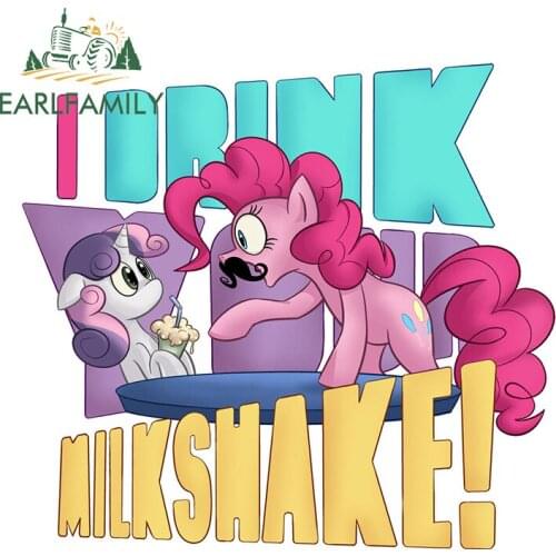 EARLFAMILY 13cm x 12cm for My Little Pony Cartoon Car Sticker Creativite Decal Surfboard Vinyl Car Wrap Waterproof Decoration