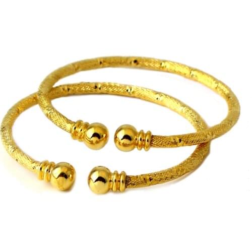 Fansheng 2020 New Fashion Jewelry Trendy 18K Plated Round Bangles For Child Gift