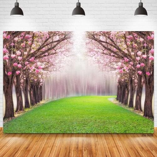 Baby Shower Birthday Party Backdrop Pink Flowers Floral Sea Forest Green Grass Portrait Photography Backgrounds For Photo Studio