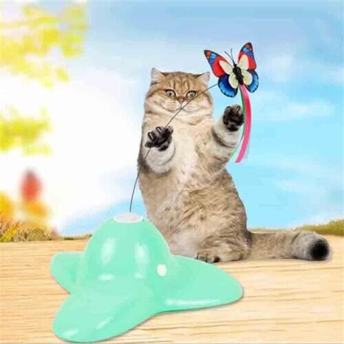 MySudui Pet Cat Toy Butterfly Teaser Stick Cat Toys MySudui Pet Cat Toy Butterfly Teaser Stick Cat Toys Interactive Electric Rot