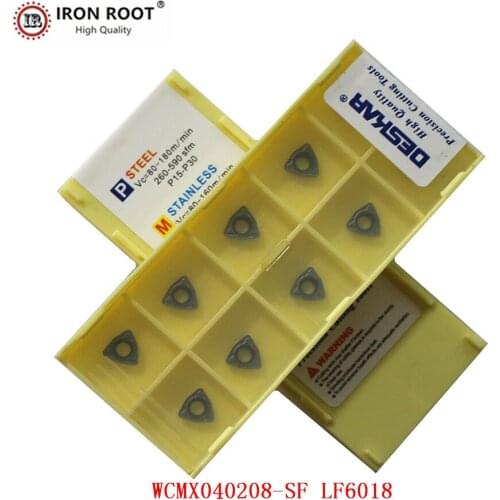 100PCS WCMX030208-SF LF6018 / 04/05/06/08 CNC Turning Tools Indexable U Drill Carbide Insert For Stainless Steel Part