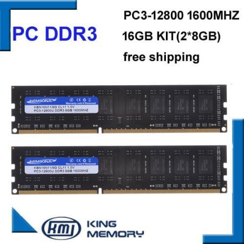KEMBONA PC LONGDIMM DEKSOTOP DDR3 Heat Sink 16gb 1600Mhz 16GB (Kit of 2,2X 8GB) PC3-12800 Brand New work for all motherboard
