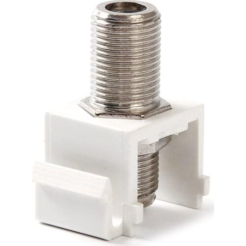 Coaxial Keystone Jack Insert 10-Pack, Nickel-Plated 3 GHz F Type Keystone RG6 Coax Connectors for Standard Wall Plate