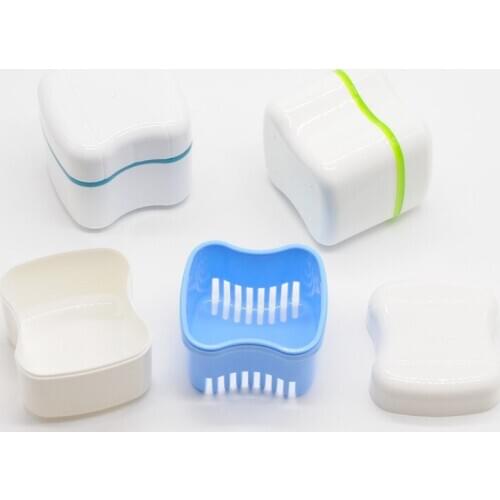 False Teeth Rinsing Basket Container Bath Appliance Dental Denture Storage Box