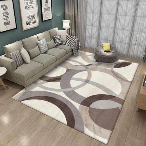 Living Room Geometric Printed Carpet Living Room Sofa Floor Large Carpet Bedroom Bedside Washable Home Living Room Rectangular