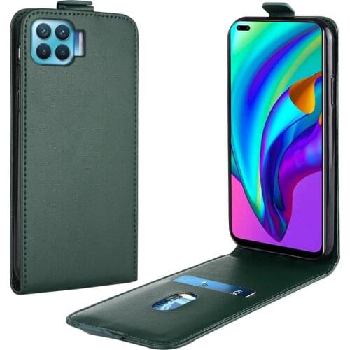 Flip Up and Down Leather Case for OPPO F17 Pro Case CPH2119 CPH2121 Vertical Cover for OPPO F 17 Pro Case Phone Bag