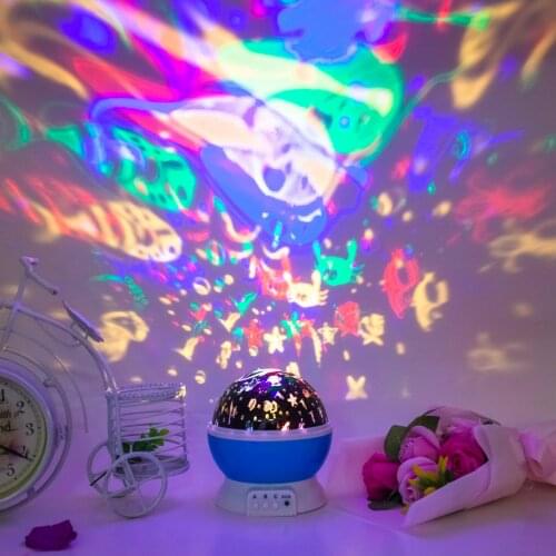 Creative Dream Romantic Rotating led Sky Lamp projection lamp Instrument nightlight Christmas Eve Christmas Birthday Gift