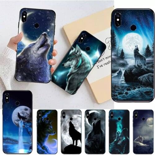 Moon roaring wolf Phone Case For Xiaomi Redmi note 7 8 9 t k30 max3 9 s 10 pro lite Luxury brand shell funda coque