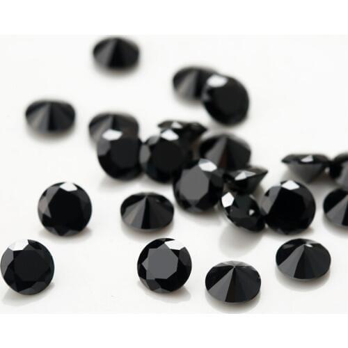 Size 1mm~3mm Round Shape Black Nano Synthetic Gems Stone