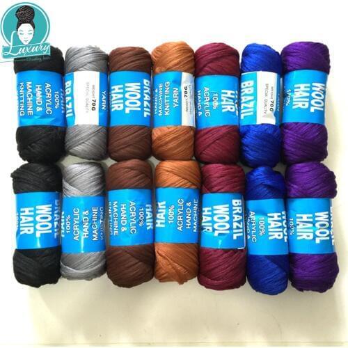 Luxury For Braiding 14bundles 70g per bundle Brazilian wool hair low temprature flame retardant synthetic fiber for box braids