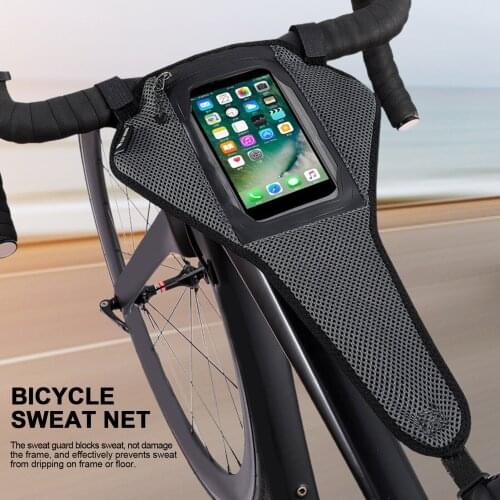 Bicycle Sweat Net Cover Sweat Guard Anti-rust Net Bag TPU Sensitive Touch Screen Cycling Sweat Net Bag For Cycling Training