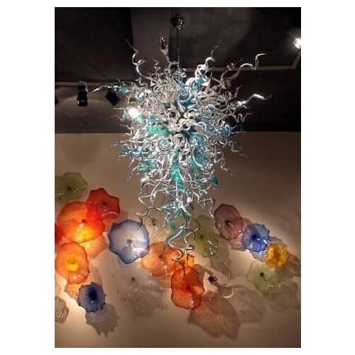 Modern Murano Hand Blown Hanging Glass Chandelier Style LED Lighting Colored Glass Large Chandelier Light