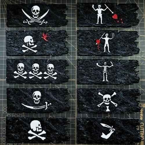 18th Century Golden Age Top Ten Pirate Flag Patch Embroidery Magic Chapter Tactical Outdoor Personality Skull DIY Badge Gifts